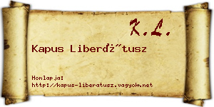 Kapus Liberátusz névjegykártya